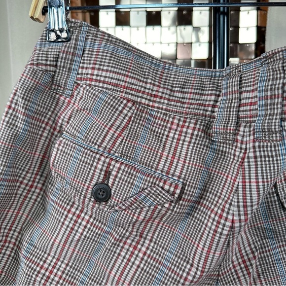 American Eagle Outfitters Brown Red and Cream Check Plaid Shorts Size 10 - Picture 4 of 15